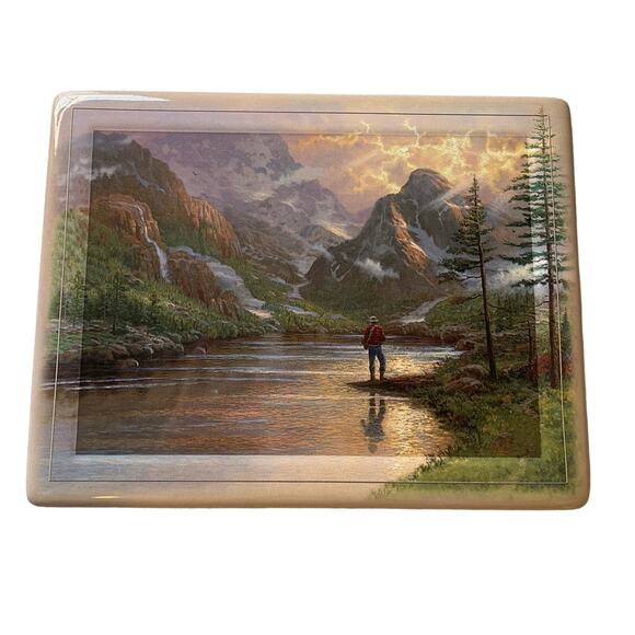 The Bradford Exchange Other - Thomas Kinkade's Ceramic Plate Perfect Escapes Collector Limited Edition Fishing